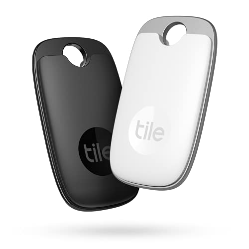 Tile Pro 2-Pack (Black/White). Powerful Bluetooth Tracker, Keys Finder and