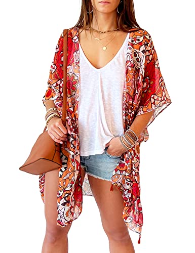 Swimsuit Coverup for Women Kimono Cardigan Beach Cover Ups Floral