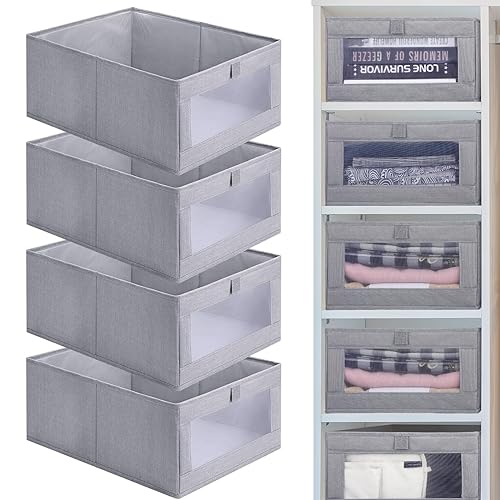 4 Pcs Large Closet Organizers and Storage Linen Storage Bins