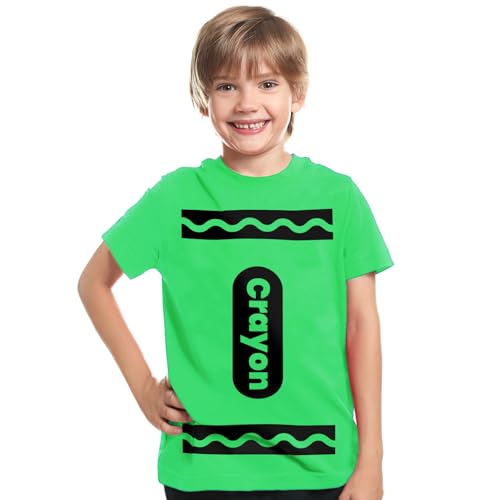Kids Crayon T Shirt Halloween Costume for Boys Girls |