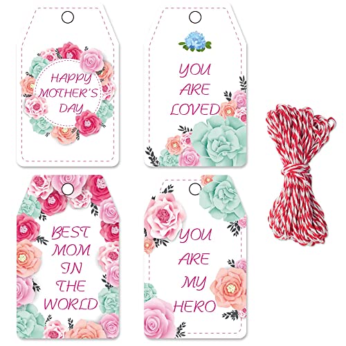 Colorful Floral Gift Tags for Mother's Day - 40 Pcs