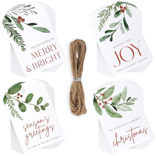 Beautiful Christmas Gift Tags - 48 Quality Craft Labels with