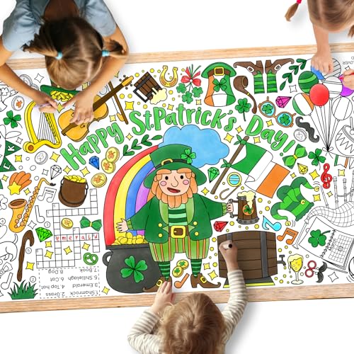 St. Patrick's Day Coloring Poster for Classroom Wall - Versatile