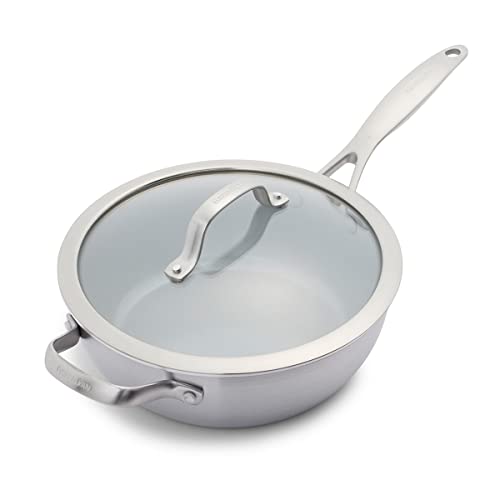 GreenPan Venice Pro Tri-Ply Stainless Steel Healthy Ceramic Nonstick 3QT