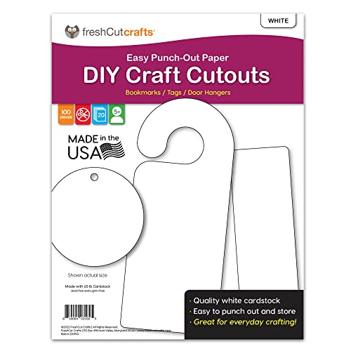 FreshCut Crafts DIY Craft Cutouts 100 PCS Blank Bookmarks, Door