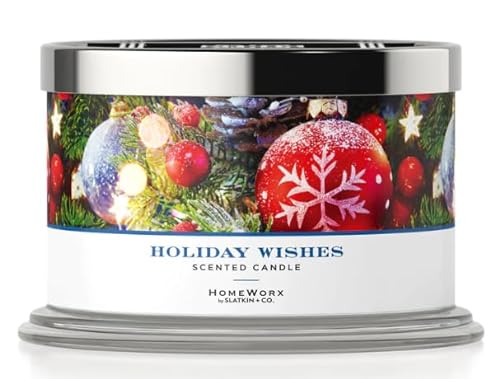 Homeworx Holiday Wishes 18 oz 4-Wick Candle Cozy Aromatherapy |