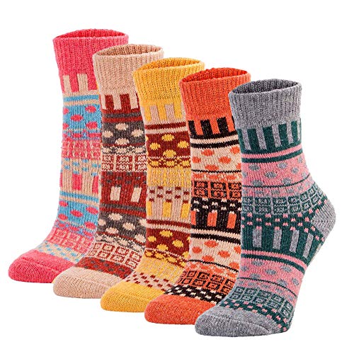 YZKKE 5Pack Womens Vintage Winter Soft Warm Thick Cold Knit