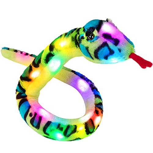 Houswbaby Realistic 40'' LED Light Up Snake Stuffed Animal Snake