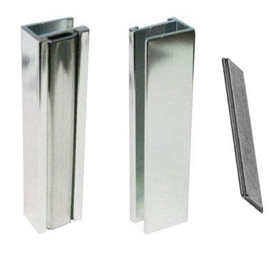 Bright Chrome Shower Door U-Channel with Metal Strike and Magnet