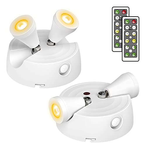 Olafus LED Wireless Spotlight 2 Pack, 400LM Accent Lights Battery