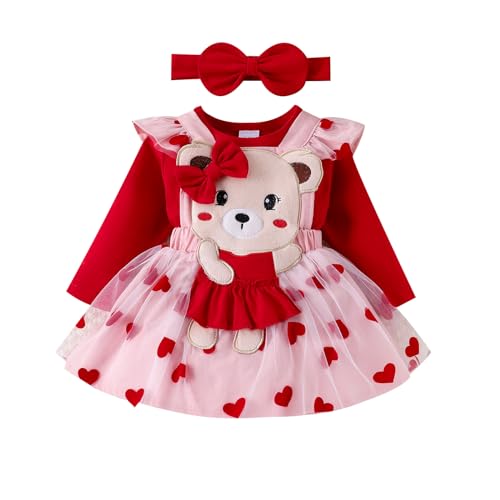CREAIRY Newborn Baby Girl Valentines Day Outfit Long Sleeve Romper