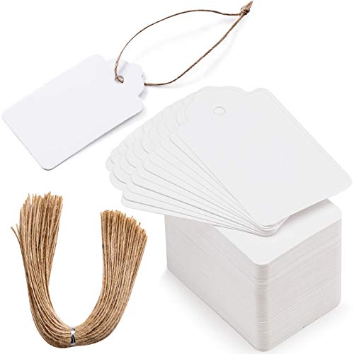 Primbeeks 200pcs Premium Gift Tags, White Gift Tags with 200
