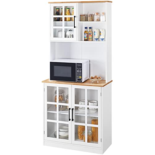Yaheetech Kitchen Pantry Storage Cabinet with Hutch, 72'' Freestanding Buffet