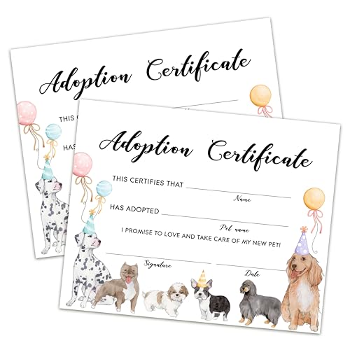 Pet Adoption Certificate - Adopt A Pet Certificate for Girl