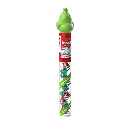 HERSHEY'S KISSES Grinch Milk Chocolate Candy, Christmas, 2.08 oz Filled
