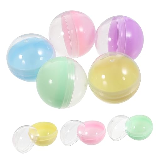 VINTORKY 50pcs Macaron Shell Plastic Balls Fillable Clear Ornaments for