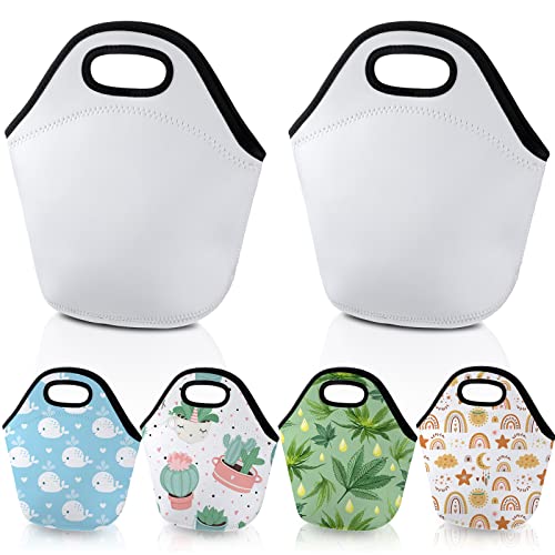 Sumind 6 Pcs Sublimation Blank Neoprene Lunch Bags DIY Reusable