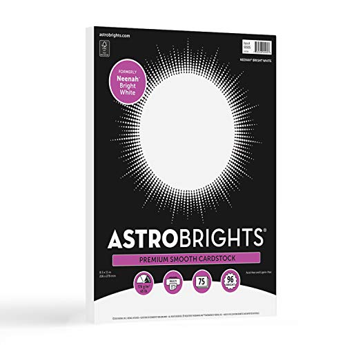Astrobrights/Neenah Bright White Cardstock, 8.5" x 11", 65 lb/176 gsm,