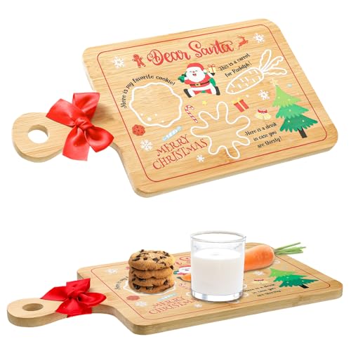 Sliner Christmas Santa Snack Tray Santa Cookie Plate with Handle