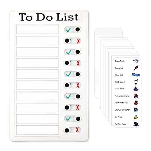 Checklist Task Board, Detachable Sliding Routine Chores Chart with Glue