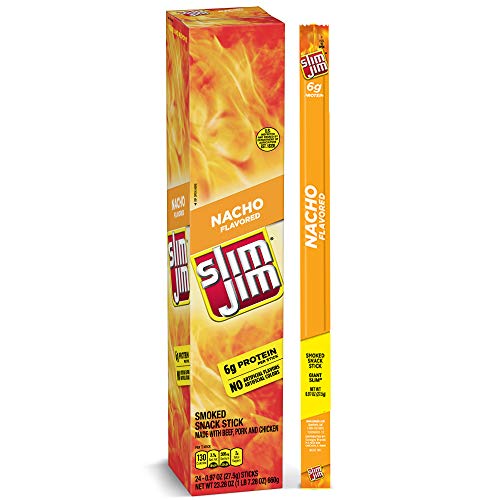 Slim Jim Giant Smoked Meat Sticks, Nacho Flavor, 0.97 oz.