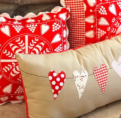 Valentines Day Heart Banner Pillow