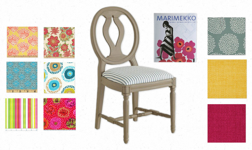 example of choosing fabric for upholstery chair re-purpose