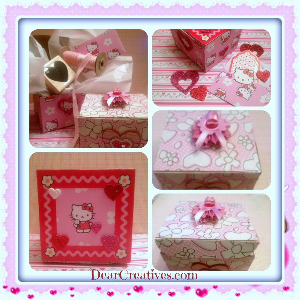 paper-crafts, decorated Valentines boxes