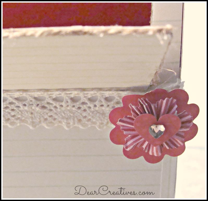 Close up Valentines box details & embellishments