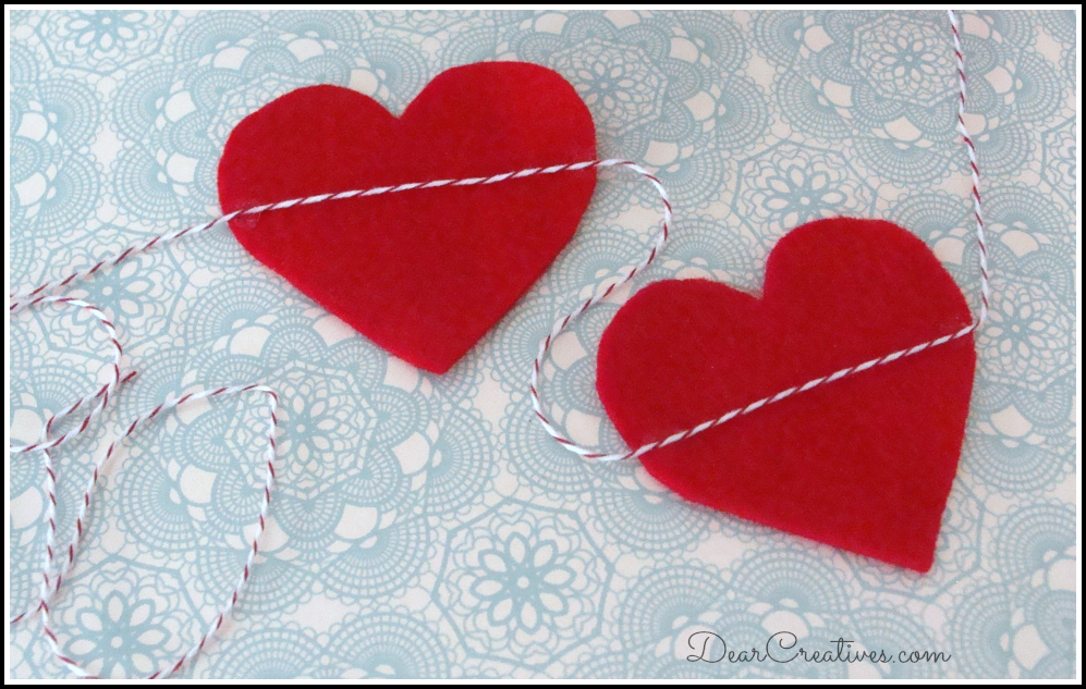 hearts banner with twine