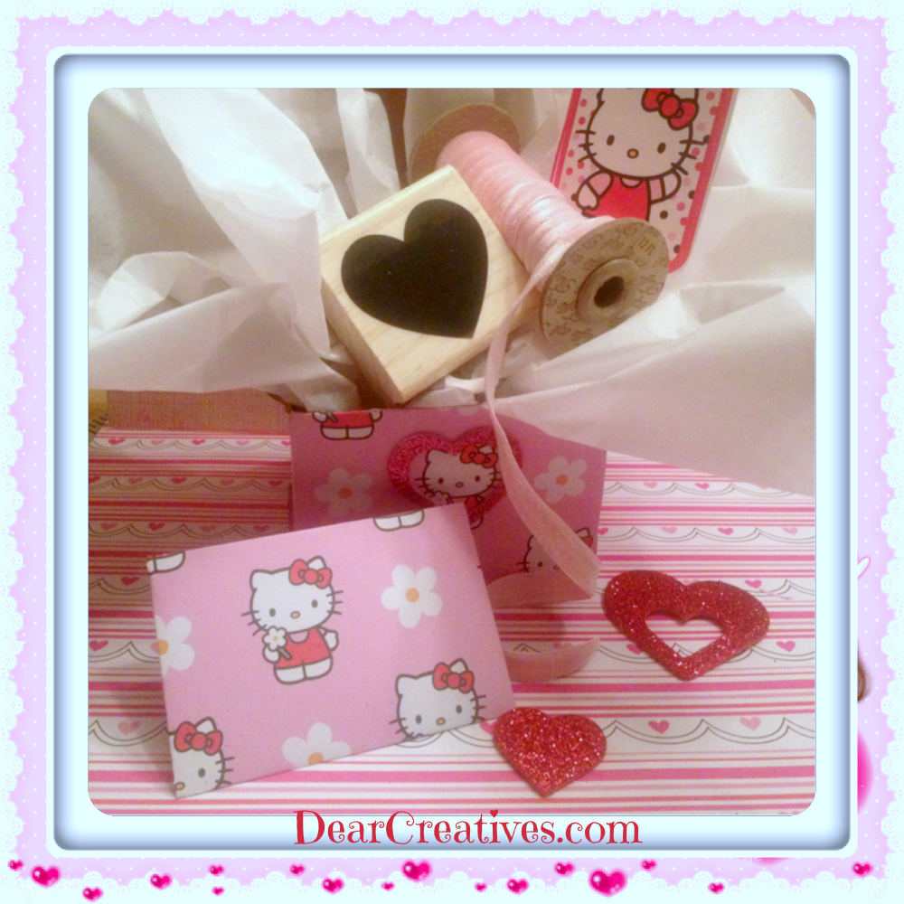 Valentine box, envelope heart stamp, paper-crafts