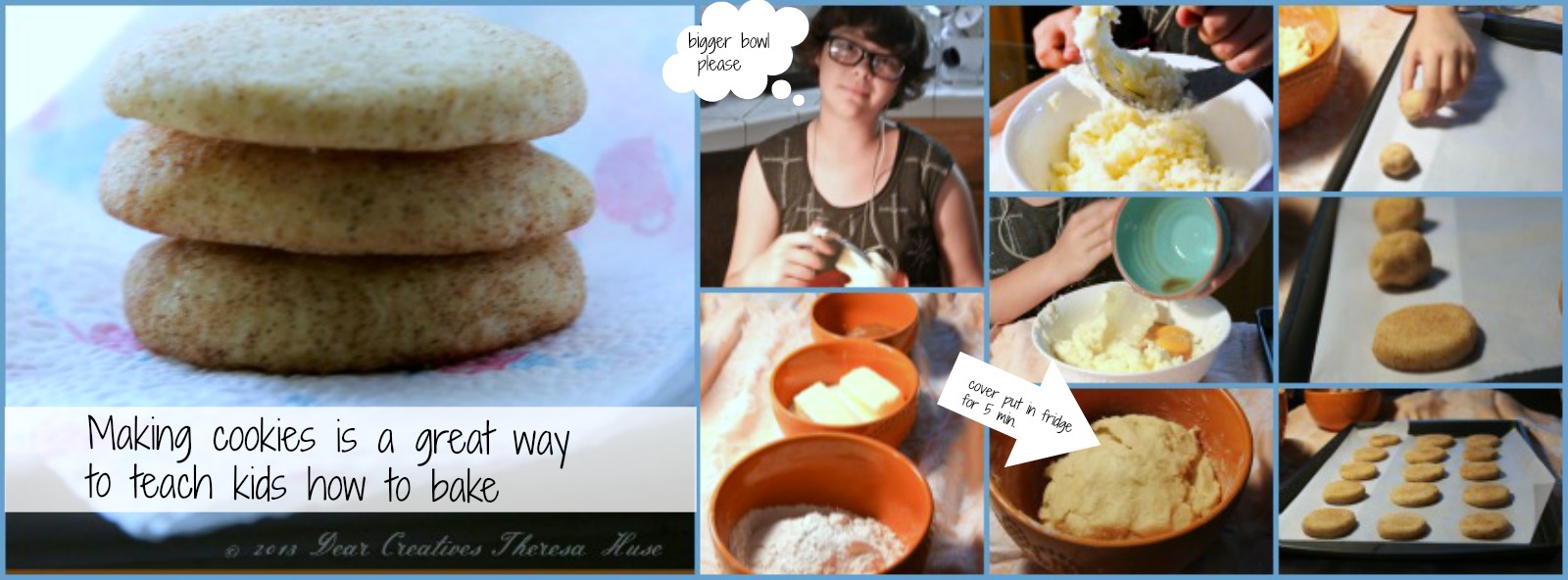 Making snicker-doodles step by step , baking with kids © 2013 Theresa Huse