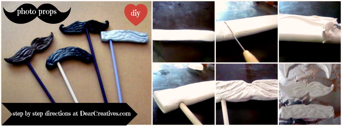 step by step Mustache Photo Prop diy dearcreatives.com © 2013 Theresa Huse 2013