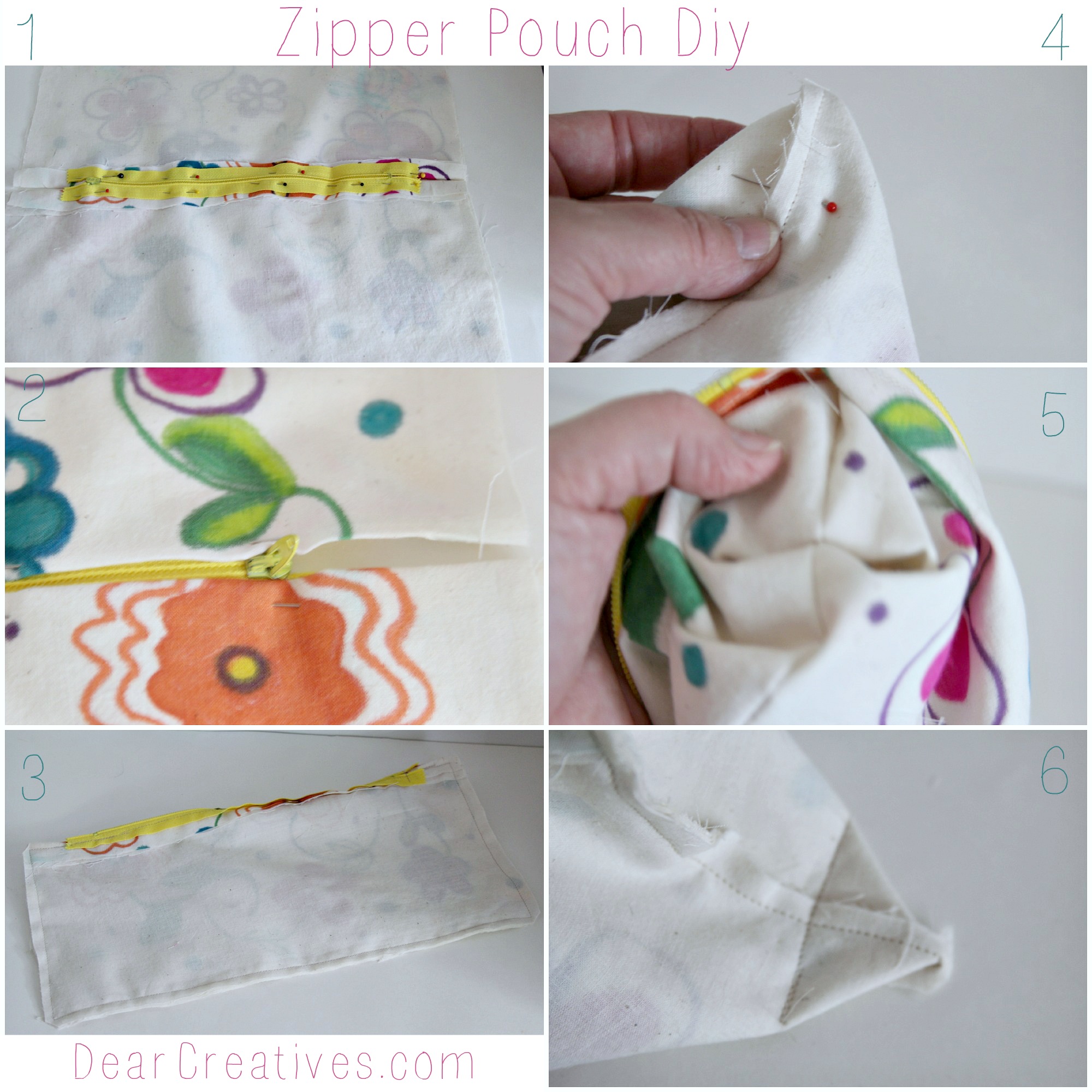 Step By Step zipper Pouch, DearCreatives.com © 2013 Theresa Huse