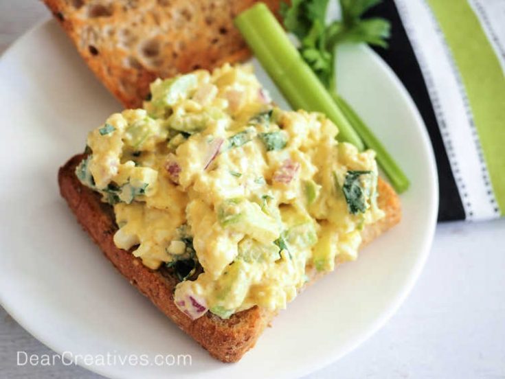 Egg Salad Sandwich - try taking this classic, old fashioned egg salad recipe and adding a few ingredients that really makes the flavors delicious! Grab recipe + variations at DearCreatives.com