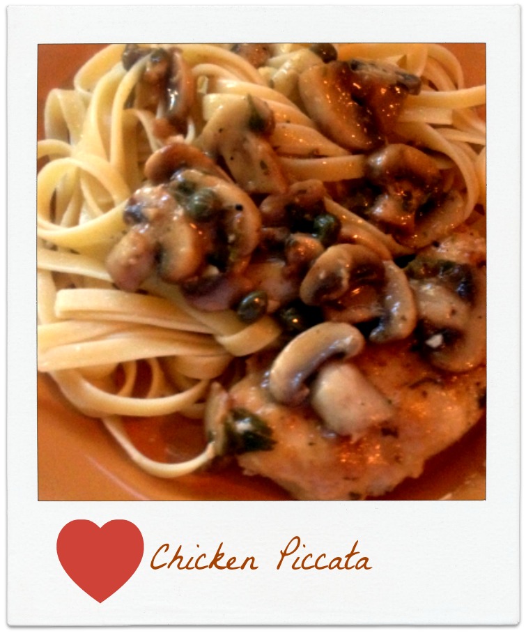 snap shot of a plate of chicken picatta, DearCreatives.com