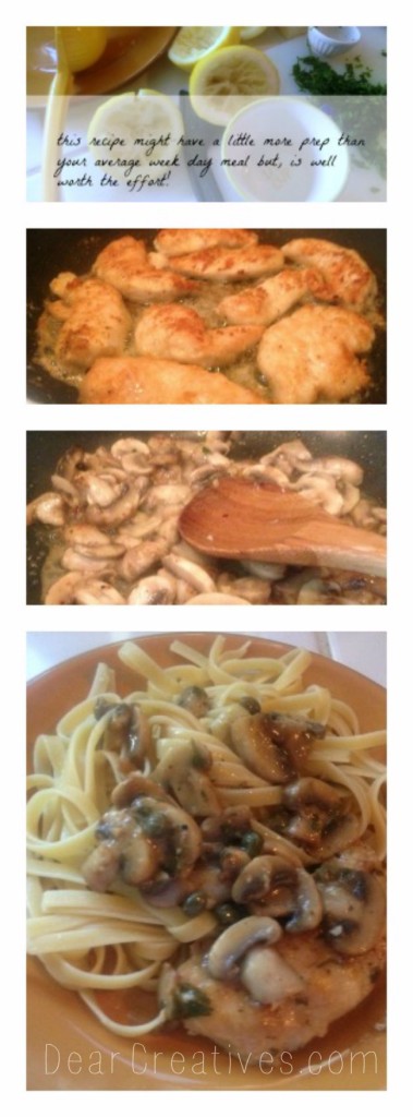 step by step cooking, chicken piccata, dearcreatives.com