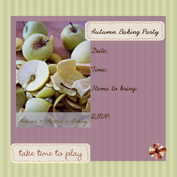 Autumn Baking Party Invite © 2013 Theresa Huse