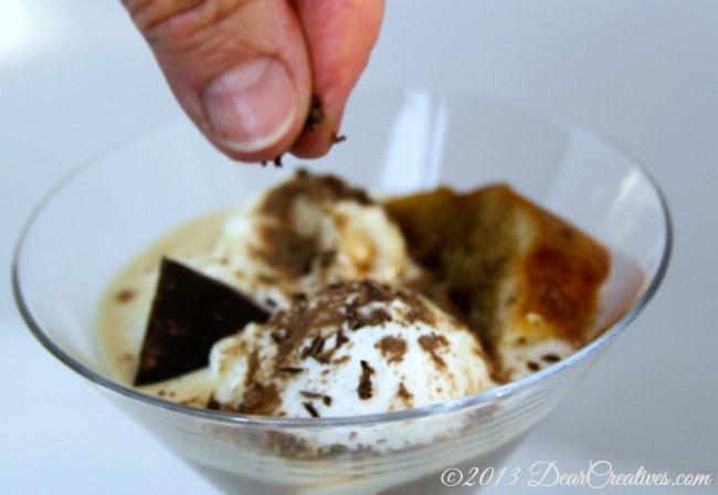 Adding Chocolate Curls to Tiramisu Affogato_#shop_Theresa Huse 2013_#shop