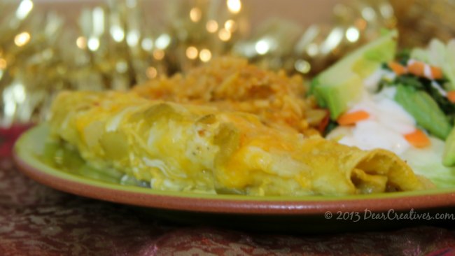 Enchilada dinner on a plate_Theresa Huse 2013