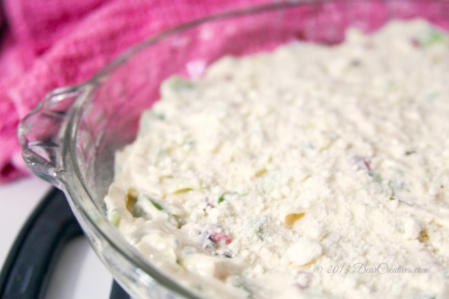 artichoke dip ready to be baked _Theresa Huse 2013