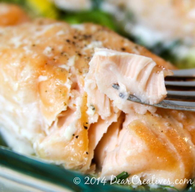 Baked Salmon_Salmon on a fork_