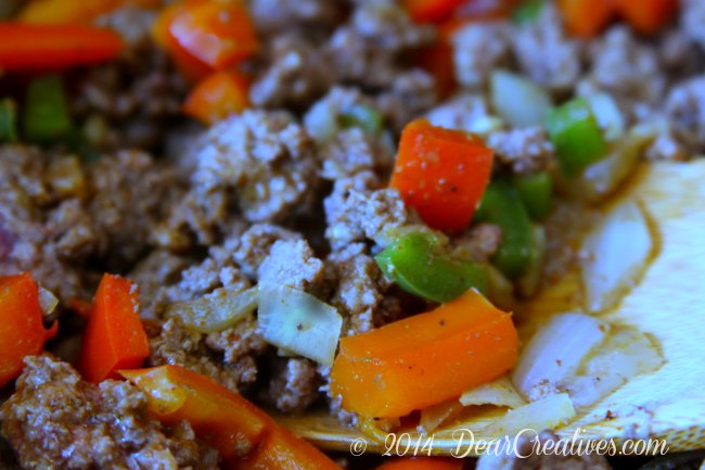 Sauteed veggies and ground beef_