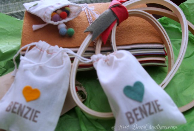 Felt and embroidery hoop supplies