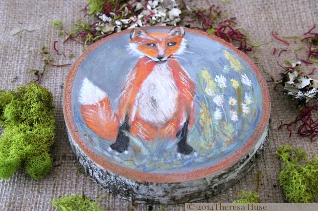 Woodland Painting On Wood Rounds