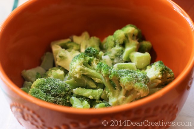 Frozen Broccoli in a bowl_