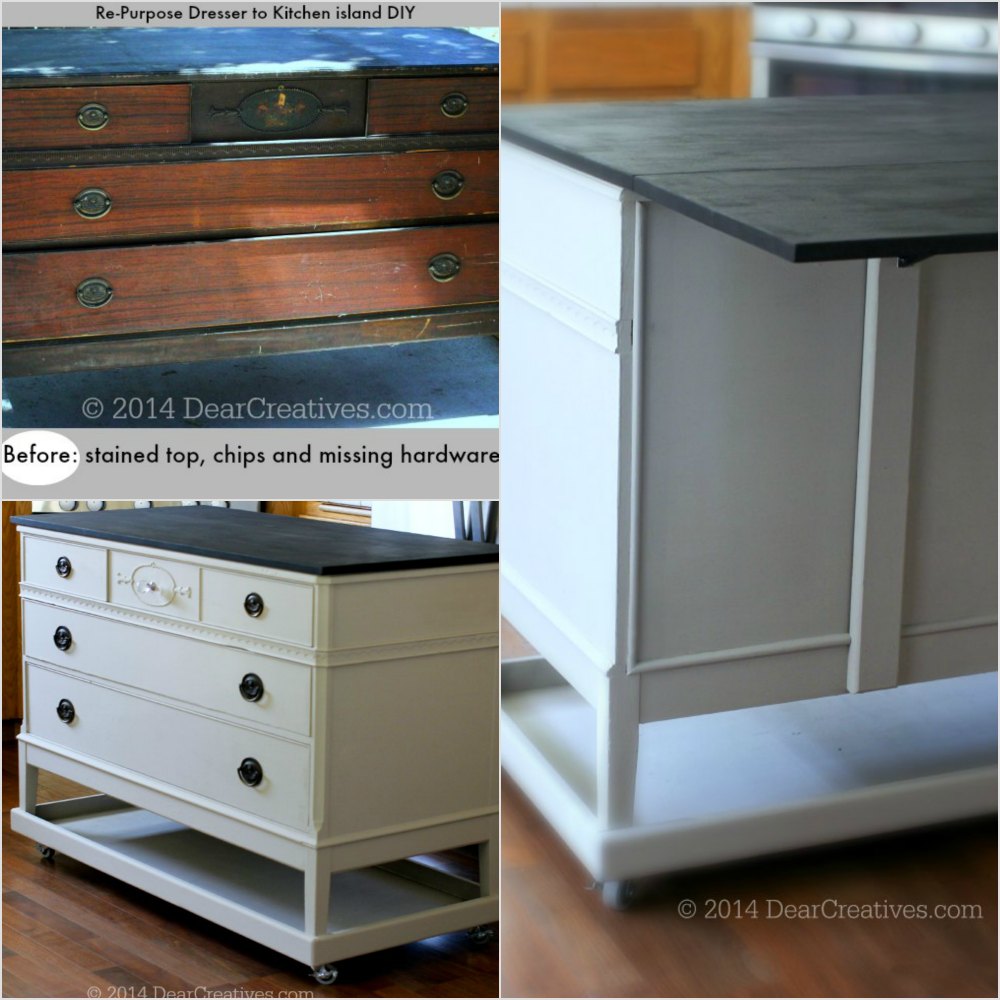 Dresser To Kitchen Island Cart Diy With Chalkyfinish Paint