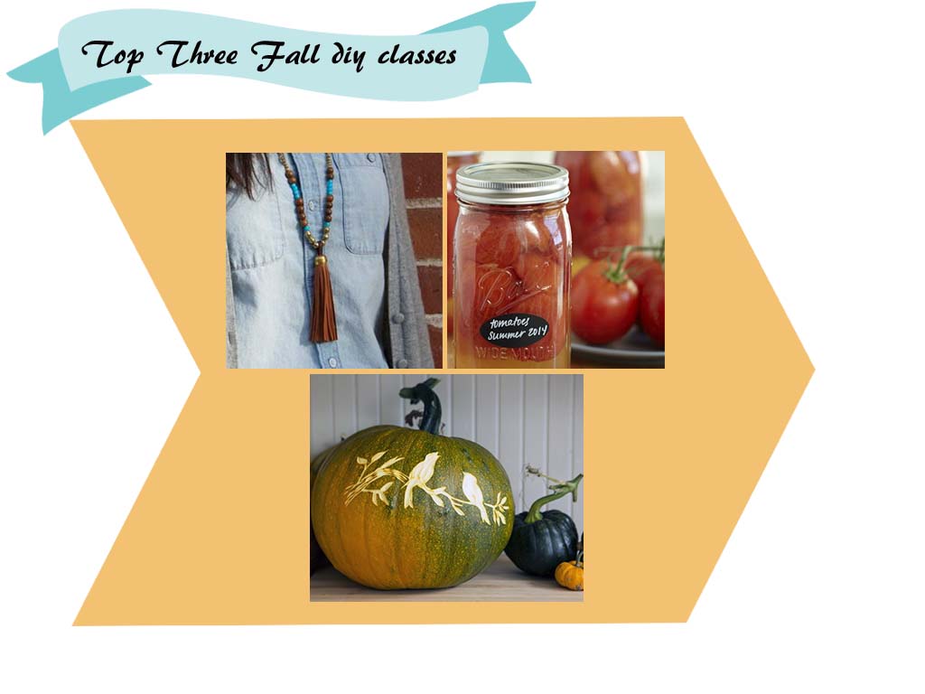 Top Three Fall Online #DIY Classes: #Jewelry #Canning #PumpkinCarving