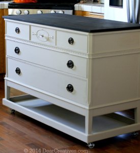dresser to kitchen island diy