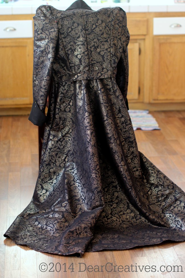 Sewing Pattern Evil Queen Costume and tips for sewing your own. View Back of entire Evil Queen costume_